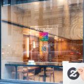 Aangepaste Openingstijden Zakelijk Logo QR Code Gr Raamsticker (Cafe Raam)
