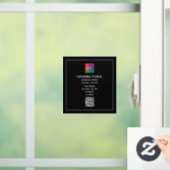 Aangepaste openingsuren Logo QR-code sjabloon Raamsticker (Huis)