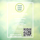 Aangepaste openingsuren Zakelijk logo QR-code Raamsticker (Vel 3)