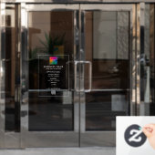 Aangepaste Openingsuren Zakelijk Logo QR Code Tele Raamsticker (Kantoordeur)