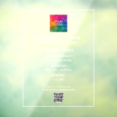 Aangepaste Openingsuren Zakelijk Logo QR Code Tele Raamsticker (Vel 3)