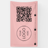 Aangepaste opknoping banner teken roze Business QR (Verticaal)