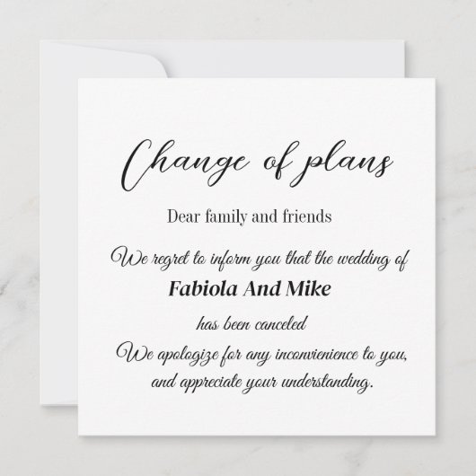 Aangepaste opzegkaart voor bruiloft kaart (Voorkant)