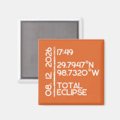 Aangepaste Oranje 2026 Zonsverduistering Magneet (Voorkant / Achterkant)
