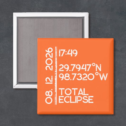 Aangepaste Oranje 2026 Zonsverduistering Magneet