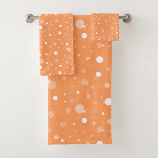 AANGEPASTE ORANJE BUBBEL BATHROOM TOWEL SET BAD HANDDOEK (Insitu)