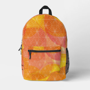 Aangepaste Oranje kleurrijke geometrische patroone Bedrukte Rugzak