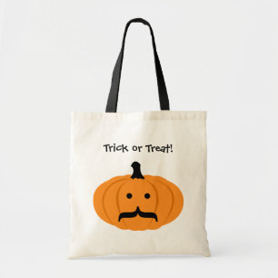 Aangepaste oranje pompoen trick or treat tote bag