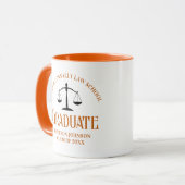 Aangepaste Oranje Recht School Afstuderen Keepsake Mok (Voorkant links)