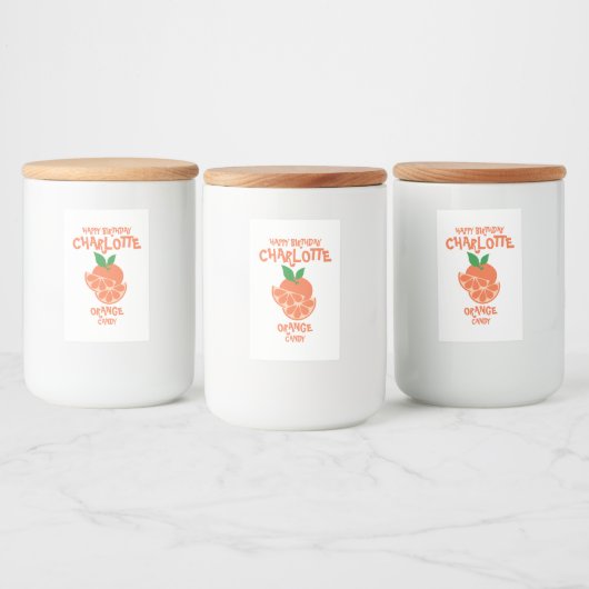 Aangepaste Oranje snoep potje label Voedselcontainer Etiket (Flessen)