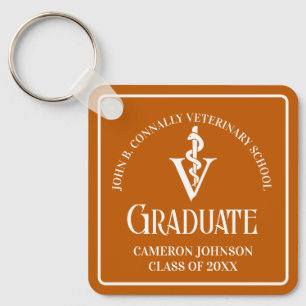 Aangepaste Oranje Veterinaire School Afstuderen Sleutelhanger