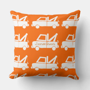 Aangepaste Oranje vuilniswagen voor New Baby Boy Kussen