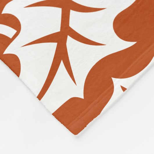 Aangepaste, Oranje, witte MONOGRAM-kleppen Fleece Deken (Hoek)