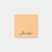 Aangepaste Oranje zwarte scriptnaam Post-it® Notes (Voorkant)