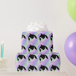 Aangepaste orca Killer Whale Birthday Cadeaupapier