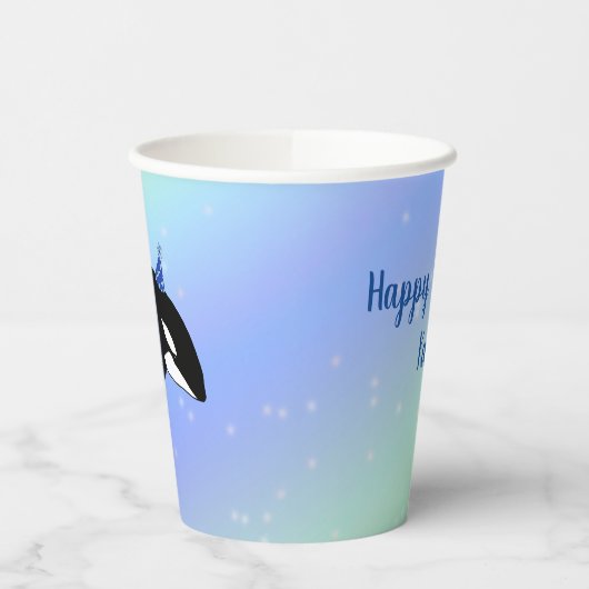 Aangepaste orca Killer Whale Birthday Papieren Bekers (Links)