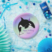 Aangepaste orca Killer Whale Birthday Papieren Bordje (Feest)