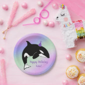 Aangepaste orca Killer Whale Birthday Papieren Bordje (Feest)