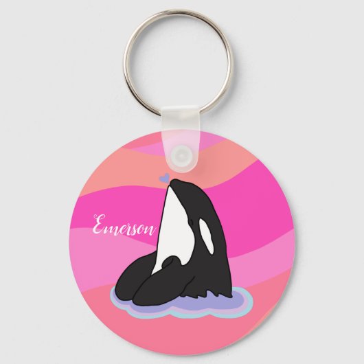 Aangepaste Orca Killer Whale Sleutelhanger (Voorkant)