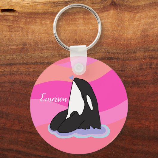 Aangepaste Orca Killer Whale Sleutelhanger (Voorkant)