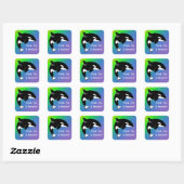 Aangepaste Orca Killer Whale Vierkante Sticker (Vel)