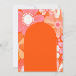 Aangepaste orde retro groovy bloemen achtergrond kaart