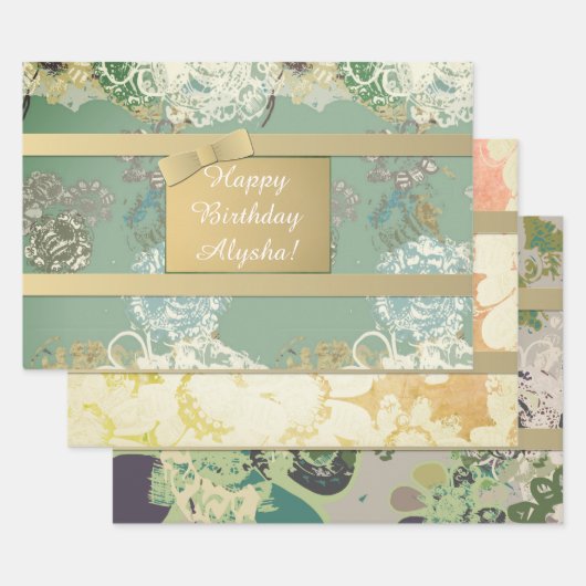 Aangepaste originele Floral Wrapping Inpakpapier Vel (Set)