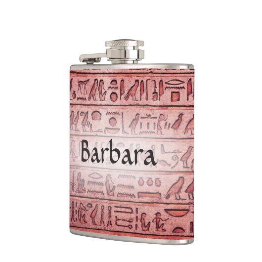 Aangepaste oude Egyptische Hieroglyphs Red Flask Heupfles (Links)
