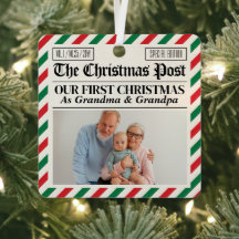 Aangepaste Oudergrootouders Onze Eerste Kerst Kran