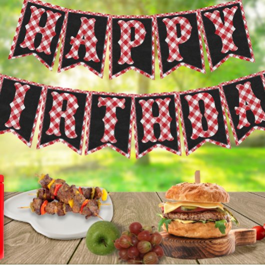 Aangepaste ouderschapsarchitectuur BBQ Birthday Pa Vlaggetjes
