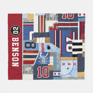 Aangepaste oudetimatie IJshockey Shirt Puck Throw Fleece Deken