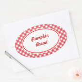 Aangepaste Oval Gingham Keuken Bakken Stickers (Envelop)