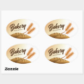 Aangepaste ovale bakkerij label bewerkbare Sticker (Vel)