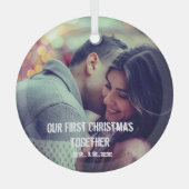 Aangepaste overloopfoto-Feestdagen bevestigen Glas Ornament (Voorkant)