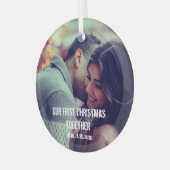 Aangepaste overloopfoto-Feestdagen bevestigen Glas Ornament (Voorkant links)