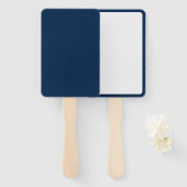 Aangepaste Oxford Blue Rectangle Fans Handwaaier (Voorkant en achterkant)