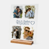 Aangepaste paar foto collage met elke tekst acryl bord (Hoek)