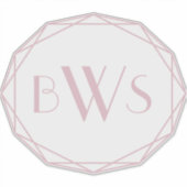 Aangepaste paardenpink-monogram paardenboomstam sticker (Voorkant)