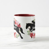 Aangepaste paardenrennen - Floral naam Mok (Midden)