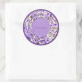 Aangepaste Paars en witboeken tickers 2 Ronde Sticker (Tas)