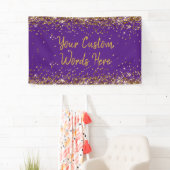 Aangepaste Paarse achtergrond Verjaardagsfeestje F Spandoek (Insitu)