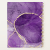 Aangepaste Paarse Alcohol Ink Art met Gold Planner (Achterkant)