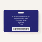 Aangepaste Paarse bedrijfsfotonamen voor werknemer Badge (Achterkant)