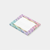 Aangepaste Paarse blauwe groene gouden Zeemeerminn Post-it® Notes (Schuin)