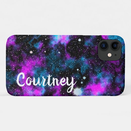 Aangepaste Paarse blauwe melkweg kosmische ruimte Case-Mate iPhone Case (Achterkant (horizontaal))