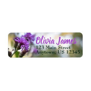 Aangepaste paarse bloemen Floral Garden Natuur Etiket