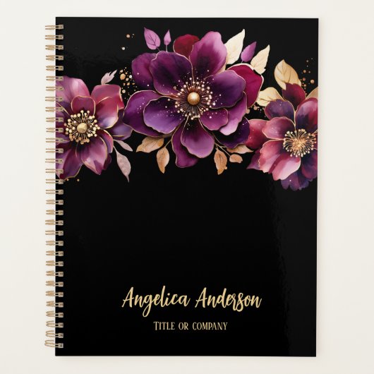Aangepaste Paarse bloemen Planner (Voorkant)
