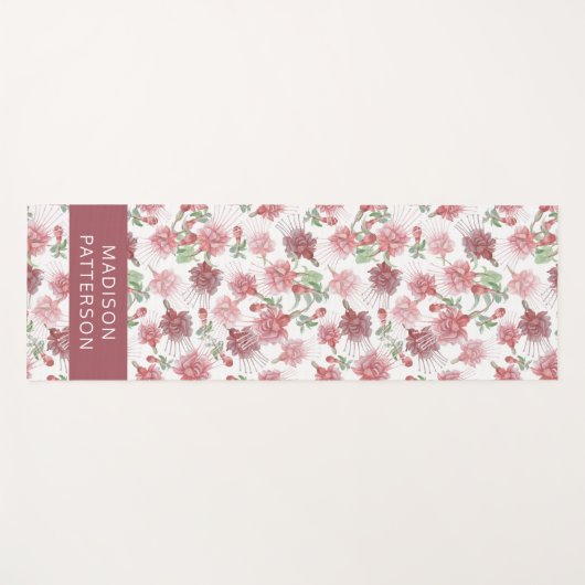 Aangepaste Paarse bloemen van Fuchsia Flowers Yogamat (Voorkant (horizontaal))
