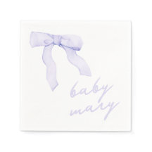 Aangepaste Paarse Bow Baby shower servetten