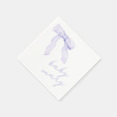 Aangepaste Paarse Bow Baby shower servetten (Hoek)